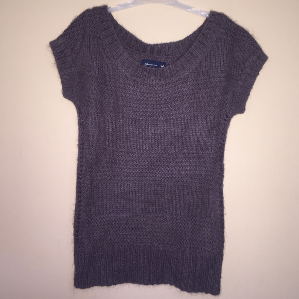 Dark Brown Short sleeve sweater from aeo
